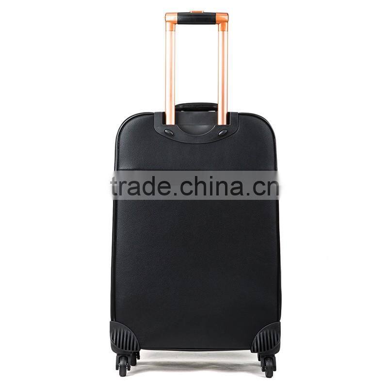New Design Hot Selling PU Leather Material Travel Spinner Trolley Luggage