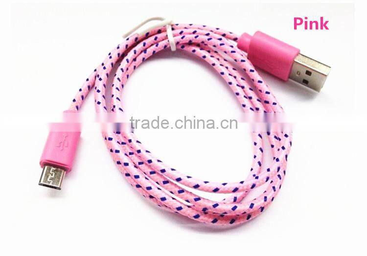 2015 new model braided usb micro cable