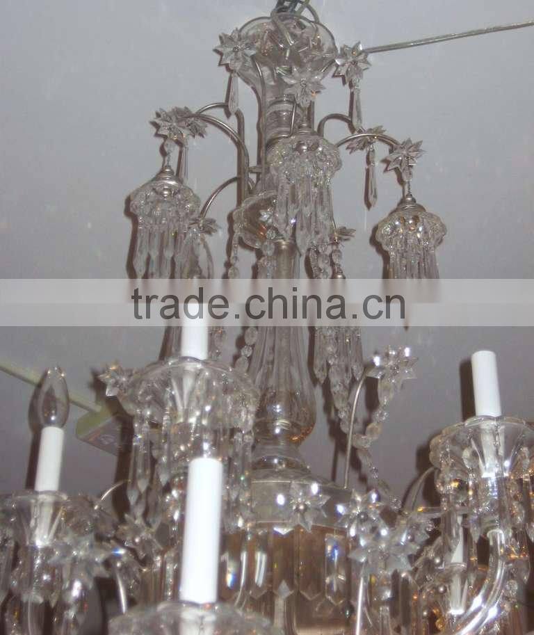 530-10 English Regency Style 15-Light Crystal Chandelier