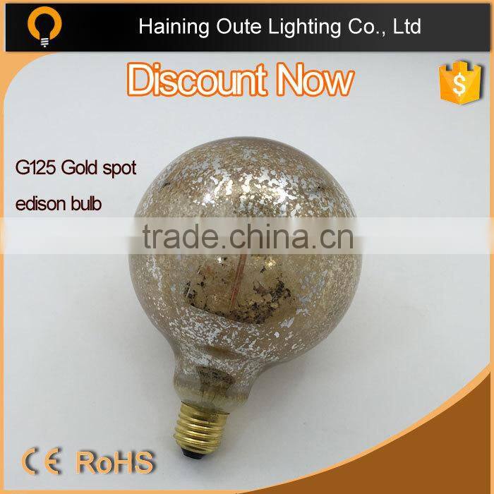 Retro Vintage style lighting gold Sopt glass lamp /G125 big globle eedison light bulb