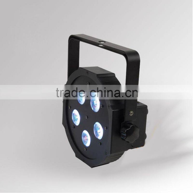 wireless control RGBW 5pcs led flat par stage light