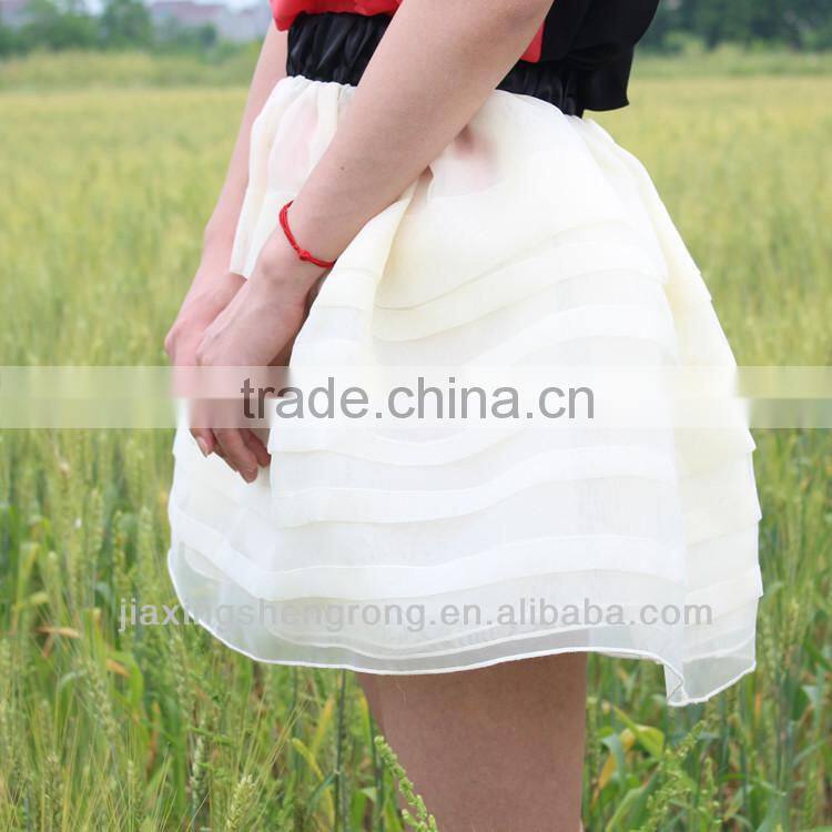 colorful and foam stripe organza fabric, best selling for dress