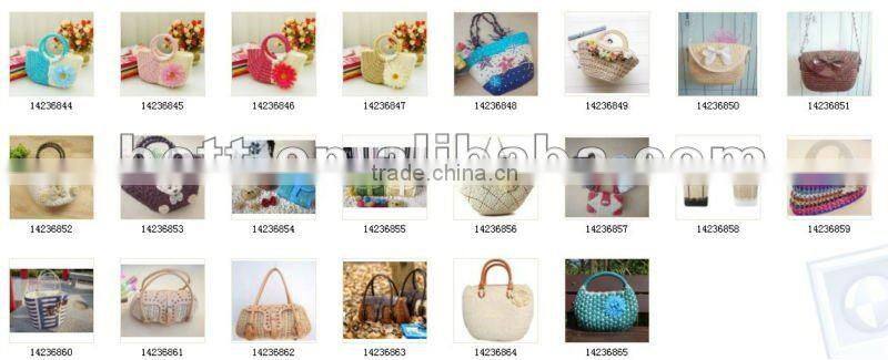 fashion lady kitty design straw bag beach bag