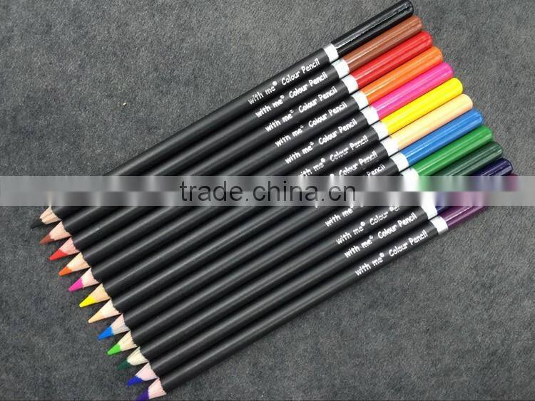12c 7 inch High quality color dipped matt black round bar color pencil