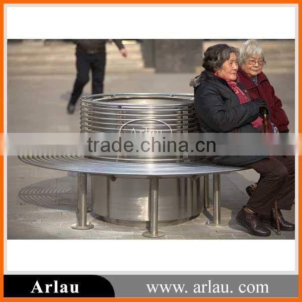 Public round metal flower planter box metal flower pot
