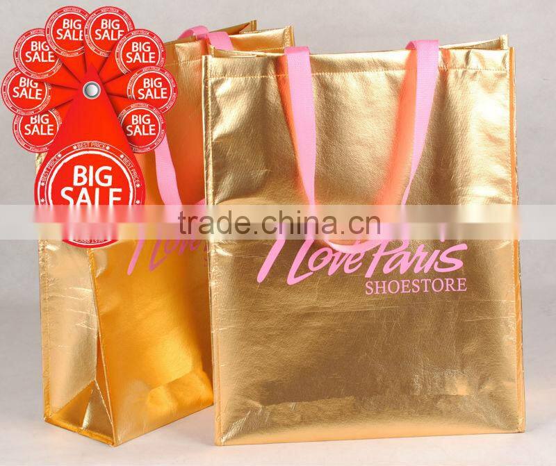 Shiny Laminated Non-Woven Tropic Shopper Tote Bag