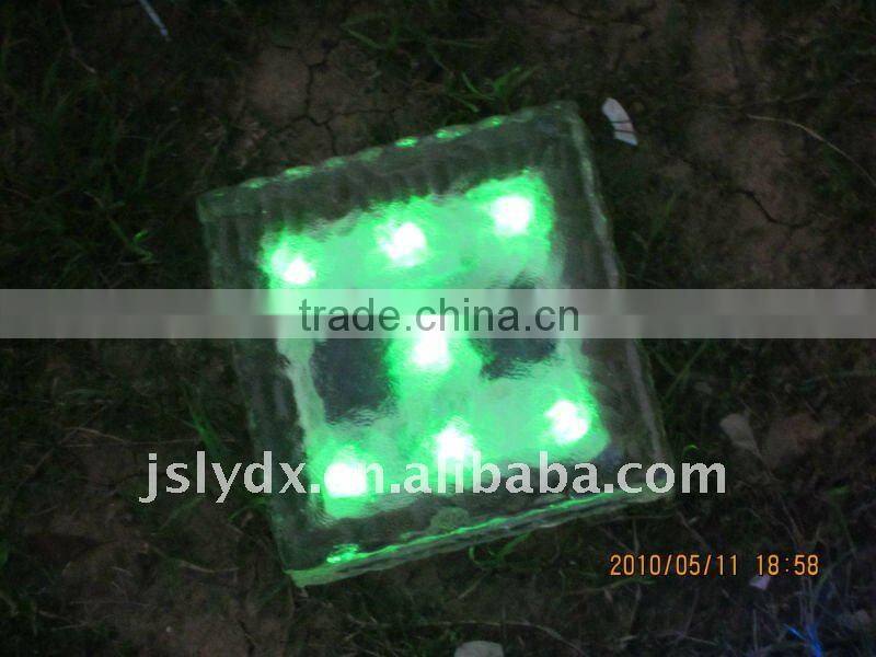 Hot !!! LED solar ice glass brick light