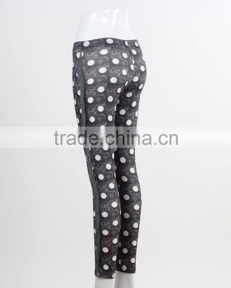 F5W31040 2016 Custom Yoga Pants Polka Dot Print Fitness Leggings