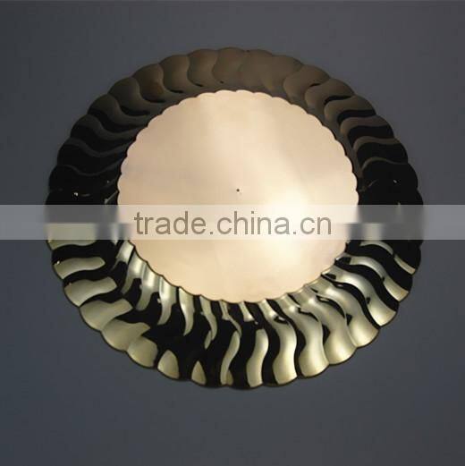 6"Plastic Disposable Gold Dinner Plate With Folwer Brim