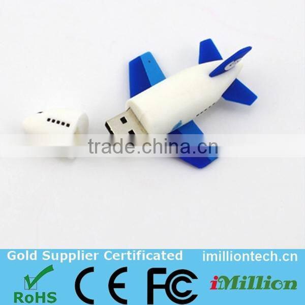 Pvc plane shape usb memory,airplane usb 2.0 4gb 8gb 16gb