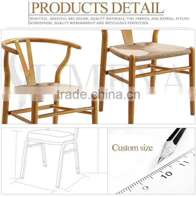 Wholesale stackable wood design dining chair, wood chair straw seat