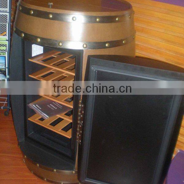 Hot Sale Refrigerated Wine Barrel Cooler, Unique OAK Wood Furniture With OEM Color LOGO