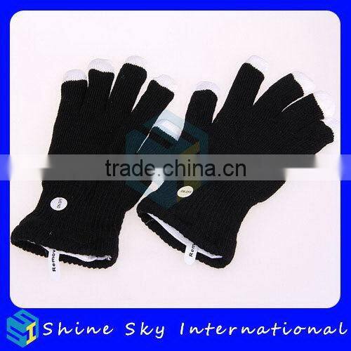 Customized Useful Acrylic Fiber Led Gloves