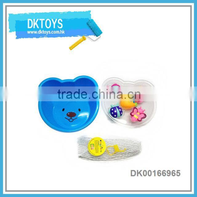 5 Pcs Cartoon Animal Shape Rotocast Toy Collection With Bowl