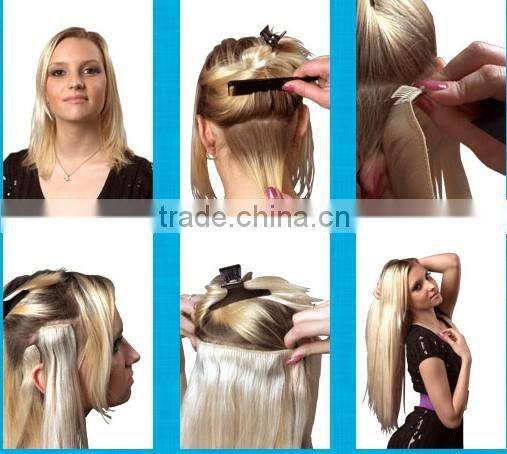 Bridal Warp clip pony tail/ Top Quality Luxury Honest 100% Remy Human Hair Clip on pony tail Hair Extension