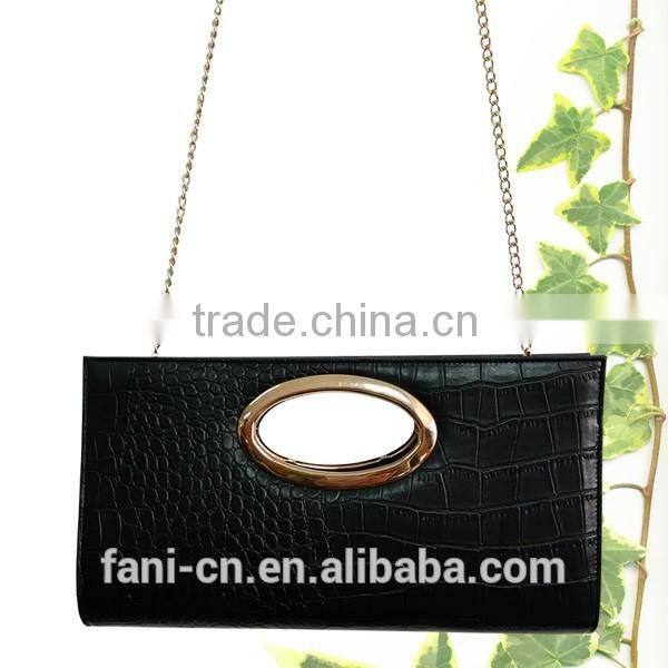 Luxury style crocodile genuine leather single shoulder bag with chain shoulder for women