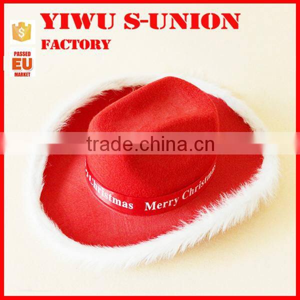 Red non woven felt cowboy Christmas party hats