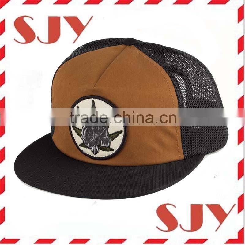 Flat brim mesh trucker cap wholesale sport baseball cap and hat