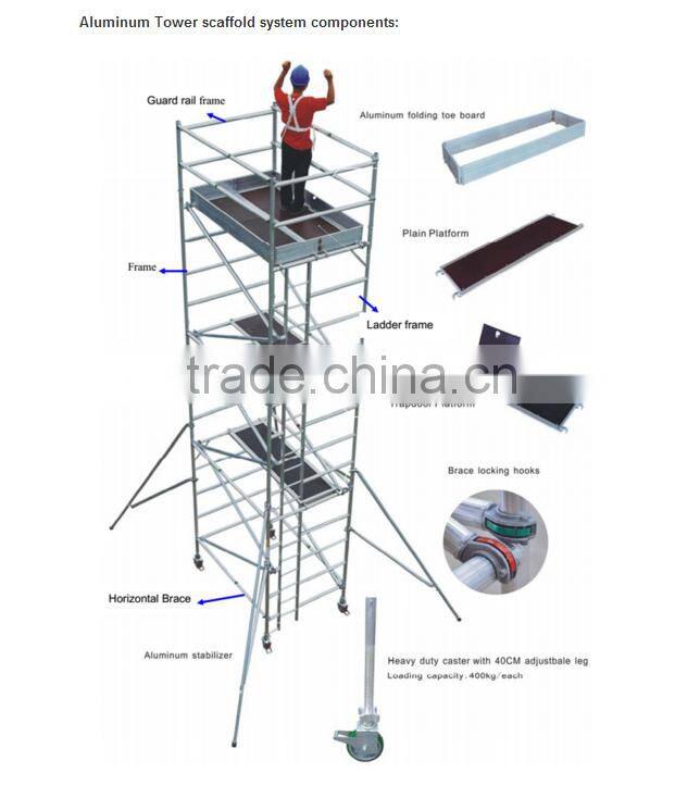 Aluminum scaffolding tower mobile frame scaffolding
