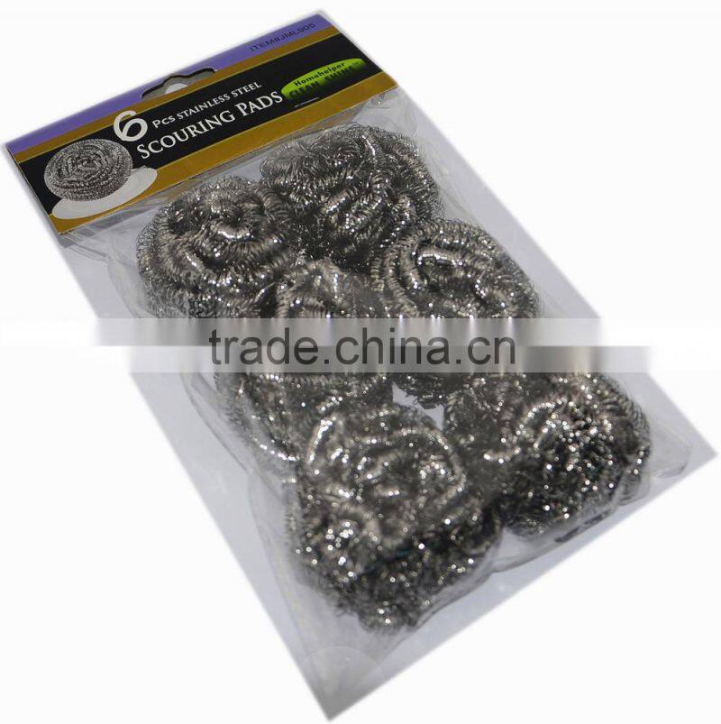 JML 6PK Hot sell household products good quality stainless steel spiral scourer