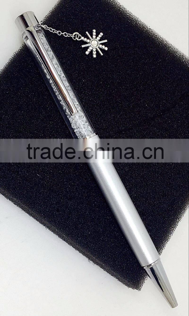 Beautiful crystal ball pens with sun flower pendant for Christmas gifts or wedding gifts