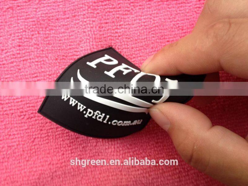 Eco-friendly silicone logo rubber patch with sewing holes for boots
