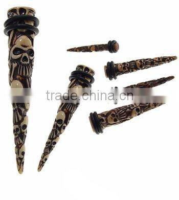 skull ear taper ear stretcher body piercing jewelry