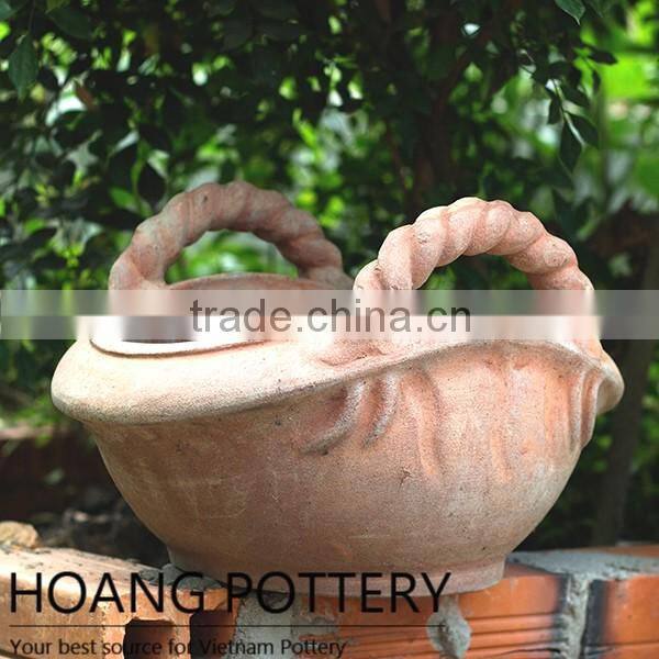 Pattern Red Clay Terracotta Flower Pot Garden Decor