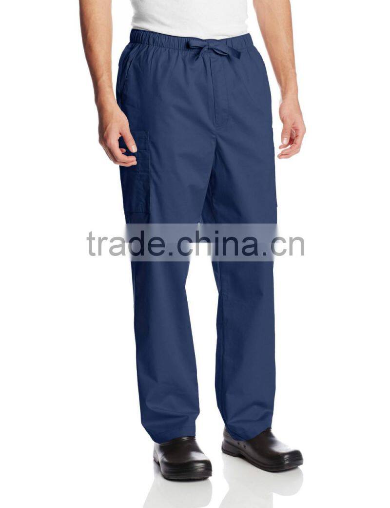 OEM cotton polyester plain machine wash elastic waist zipper fly mens heavy-duty cargo pocket work pants