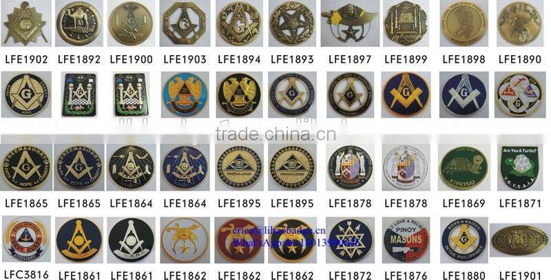 2016 New promotional item metal Masonic keyring cheap masonic key chains, gold masonic keyholder