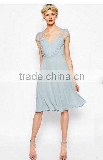 Guangzhou Clothing factory manufacturer lace insert designer bridesmaid dress,wedding dress 2016