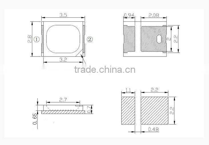 0.1W 0.12W 0.2W 0.5W 13-65lm pure,ware natural cold white , smd 2835 bridgelux , Epistar chip led