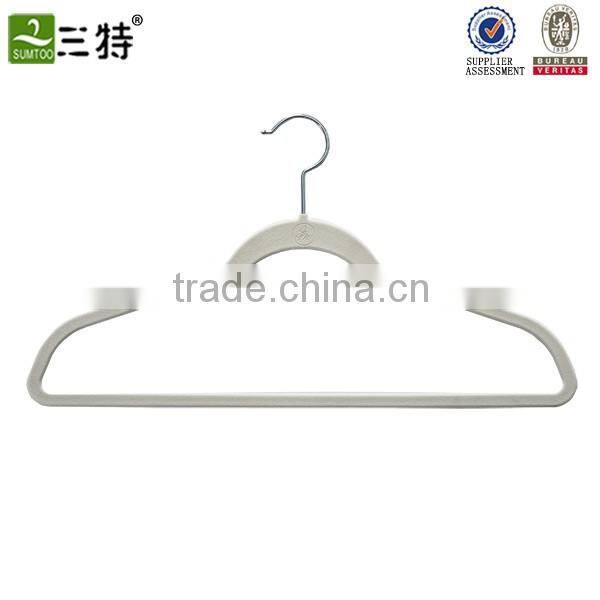 velvet flocked pant hanger with clips