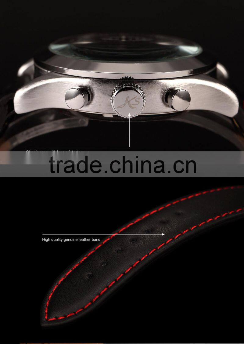 KS Navigator Automatic Mechanical Analog Men Leather Band Watch
