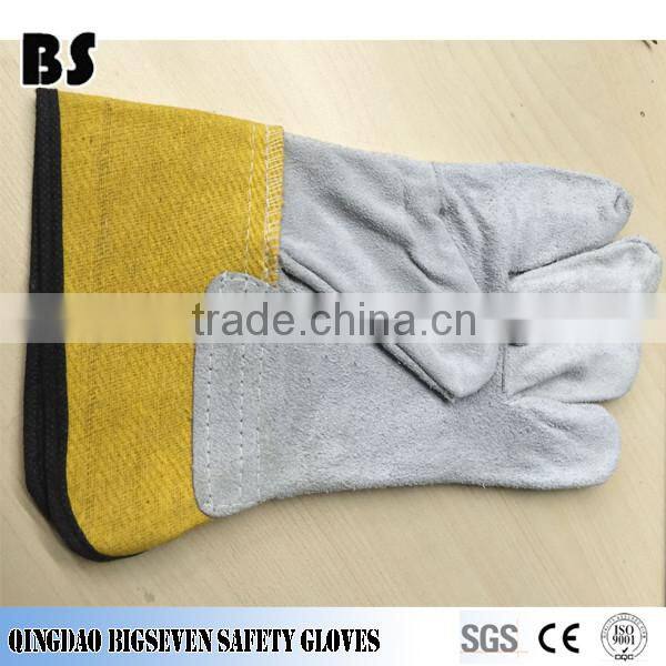 Cheap yellow leather gloves leather welding gloves