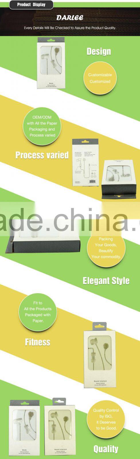 Wholesale colorful custom logo recyclable electronic products package with hang hole