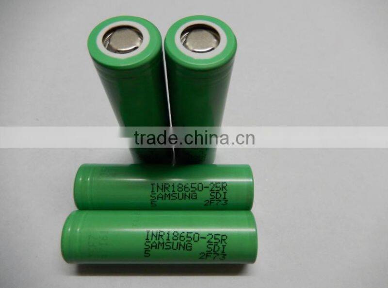 18650 25R 20A INR18650-25R 2500mah high drian battery cell for samsung 25r e-cig battery