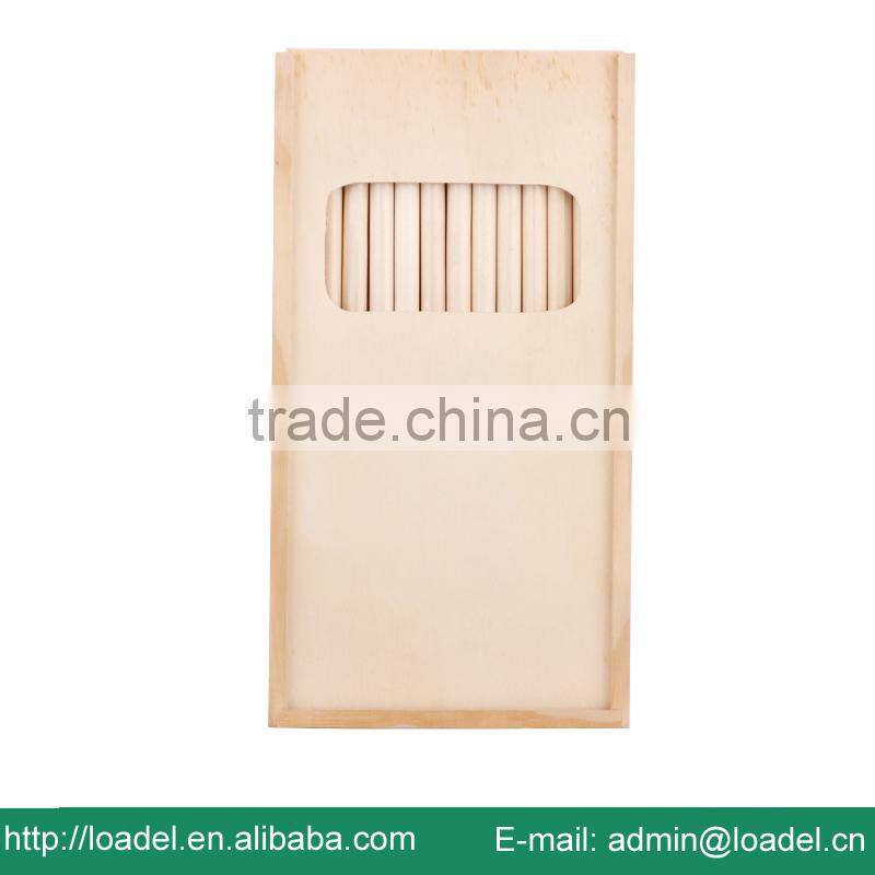 12pcs 7" natural mini wooden pencil box