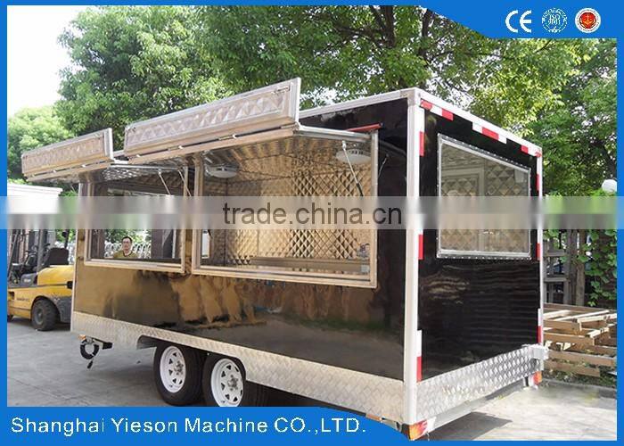 sell at a low price heavy duty mobile fryer food cart / CE Certificate electric food cart outside wood food cart