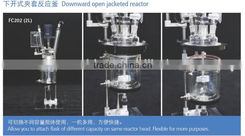 FC102 1L cap style jacketed glass reactor - SENCO-China made
