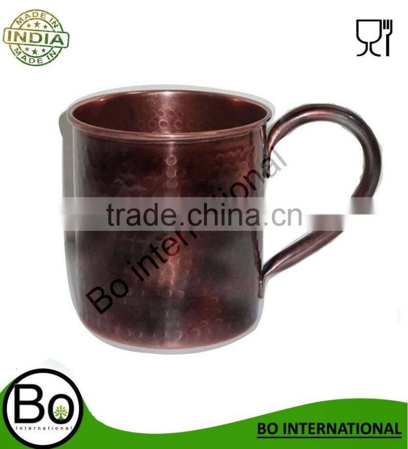 Hammered Copper Mug 16 oz in Antique Copper Finish