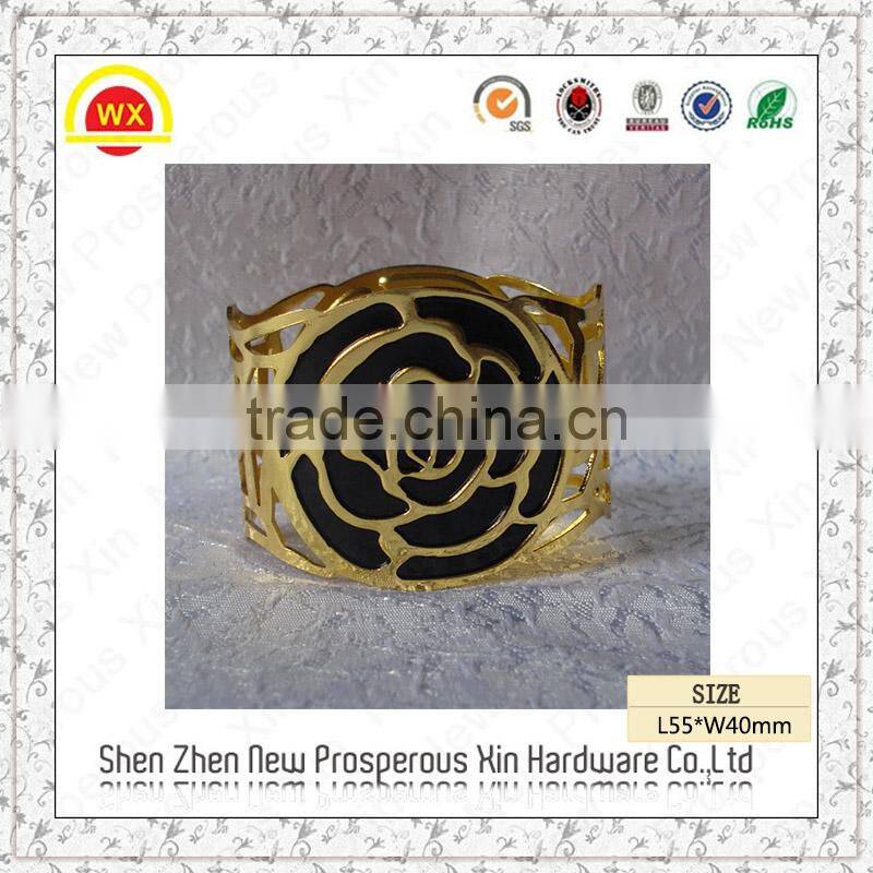 Hot sale wholesale gold metal napkin ring with vase