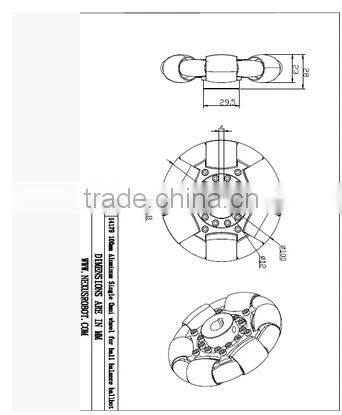 4 Inch(100mm) Omniwheel ball balance ballbot 90 angle aluminum wheel 14179
