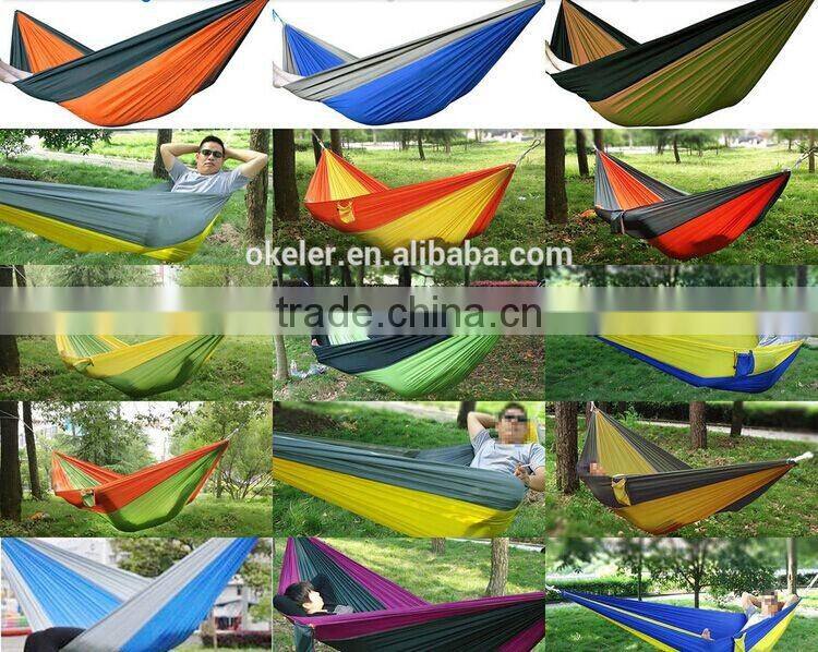 2017 hot selling Two Person Portable Parachute Nylon Fabric Hammock for camping