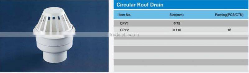 PVC Drainage Pipe Fittings Circular Roof Drain