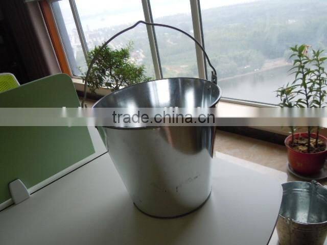 10L Metal Galvanized Buckets with wooden handle for US