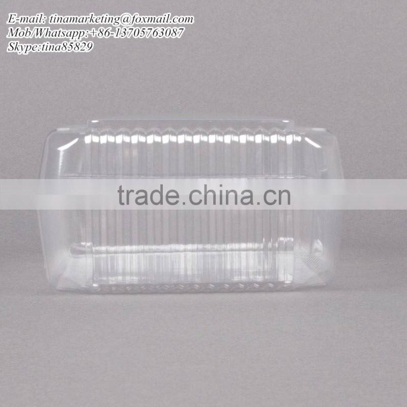 OPS Plastic Clear Clamshell Cake Container with Dome Hinged Lid Cheap Price