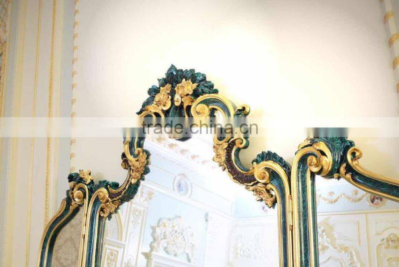 Latest Design Fabulous Louis XV Peacock Green Commode Sideboard Cabinet With 24K Gold Plated Brass New Classic Wooden Cupboard