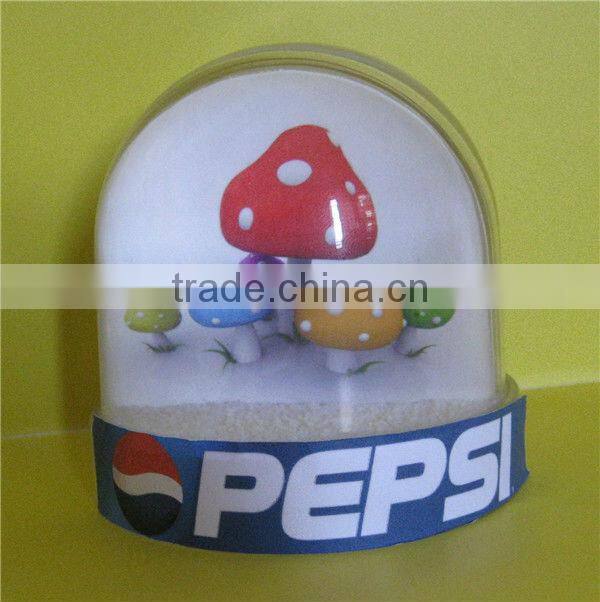 Plastic snow globes with photo insert
