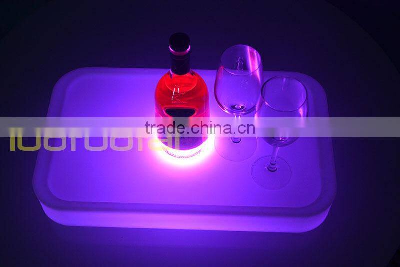 2015 New designGlow serving tray large pe Plastic Bar Tray LTT-WB08E